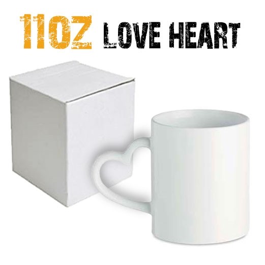11oz Sublimation Heart Handle Mug