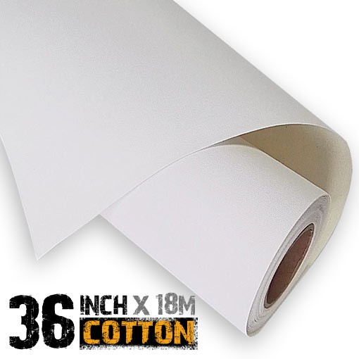 36 inch Inkjet 100% Cotton Canvas Roll 18m - 340gsm