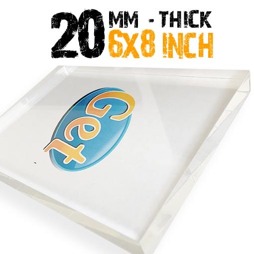 6x8 inch Square Clear Acrylic Block 20mm for Photos