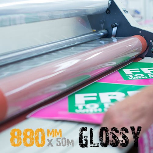 Glossy cold laminate film roll