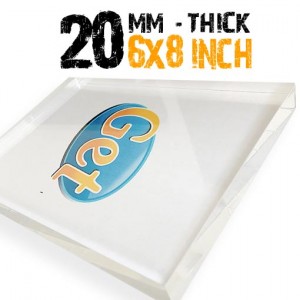 Rectangle Acrylic Block 20mm for Photos - 6 x 8 inches