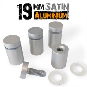 Single Standoff Fixing - Satin Aluminium 19 x 25mm
