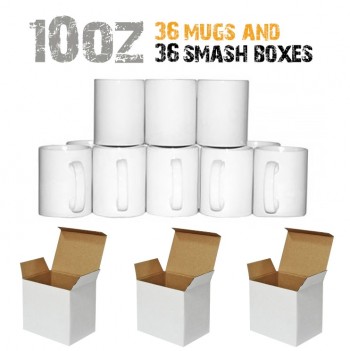 36 10oz Mugs and Smash boxes