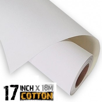 17" Inkjet Matte 100%Cotton Canvas 350Gsm -18m Roll