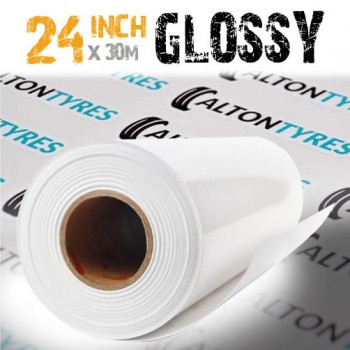 24" self adhesive white vinyl roll