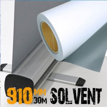 Solvent Grey Backed, Front Lit P.E.T Film 36" - 30m